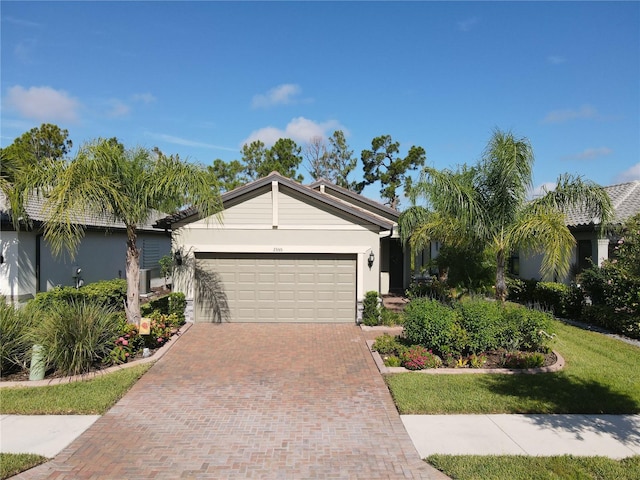 view of front of house with a garage