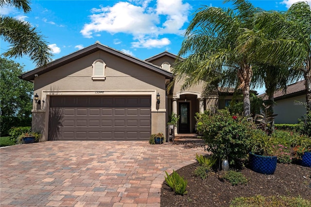 view of front of house with a garage