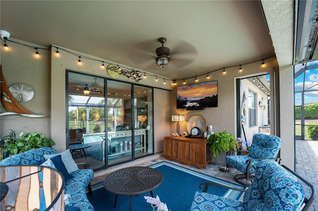 view of patio / terrace with ceiling fan