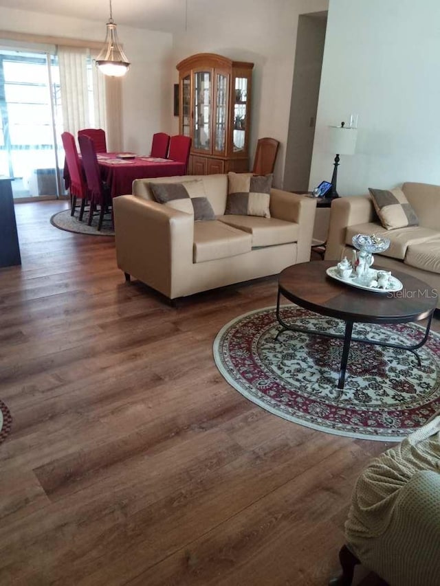 living room featuring hardwood / wood-style flooring