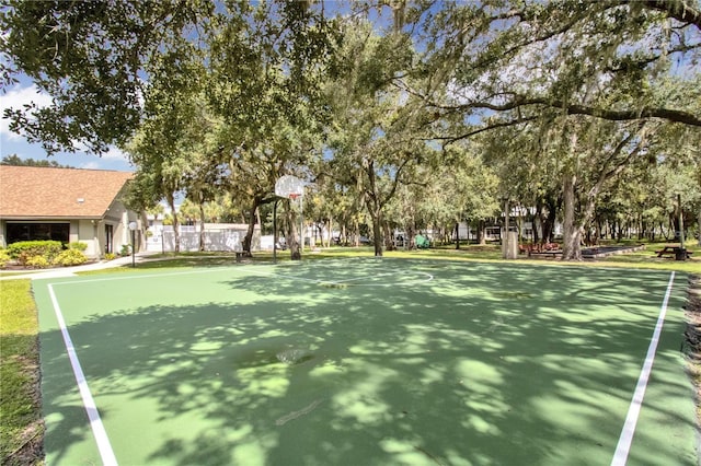 view of sport court featuring community basketball court