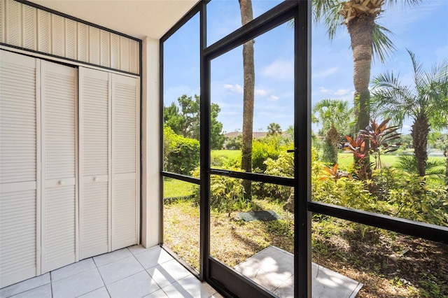 unfurnished sunroom featuring a wealth of natural light