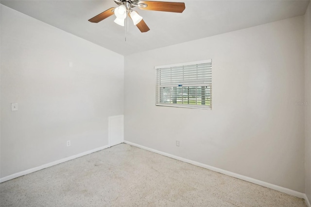 spare room featuring ceiling fan