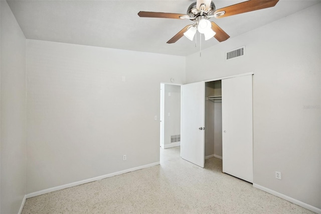 1642 Banyan Dr, Venice, FL 34293 - unfurnished bedroom with speckled floor, a closet, and visible vents
