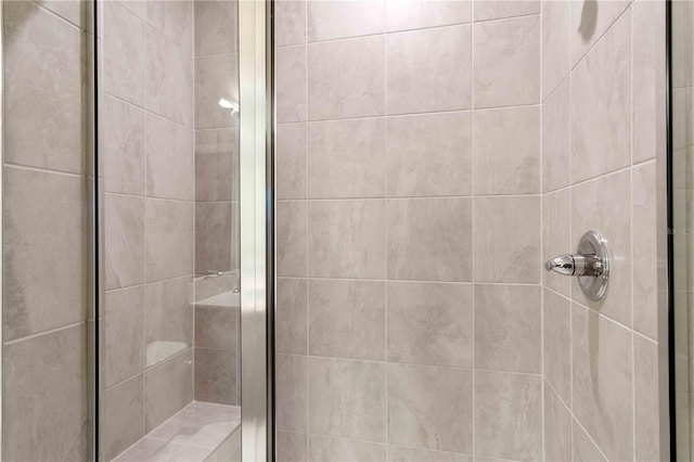 bathroom featuring a shower stall