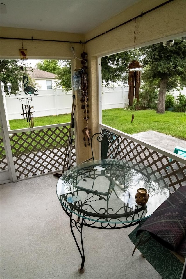 view of sunroom