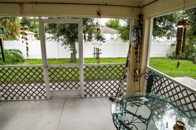 view of sunroom