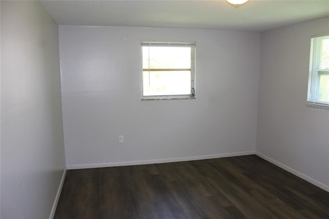 spare room with wood-type flooring