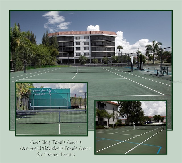 view of sport court with fence