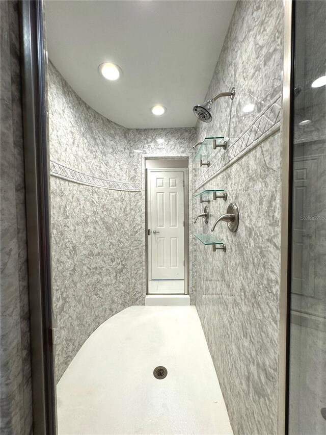 bathroom with a shower