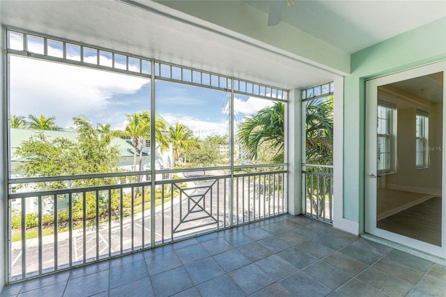 view of unfurnished sunroom