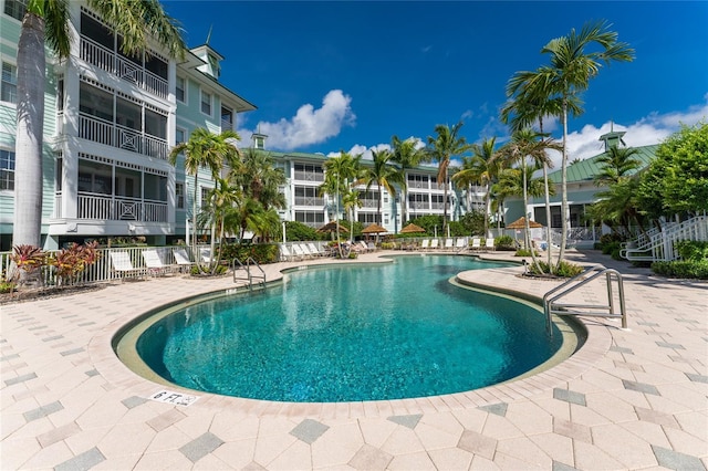 view of pool with a patio