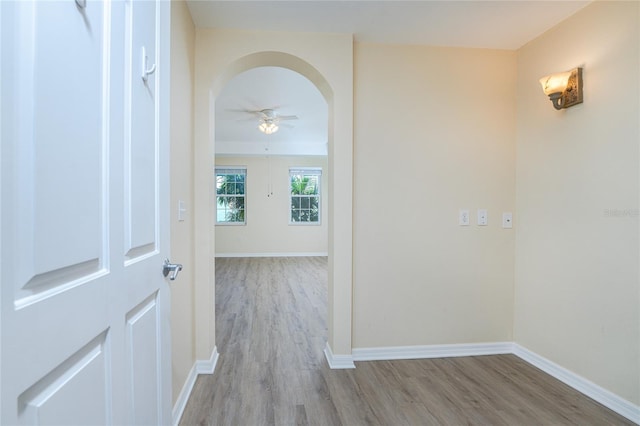 hall featuring hardwood / wood-style floors