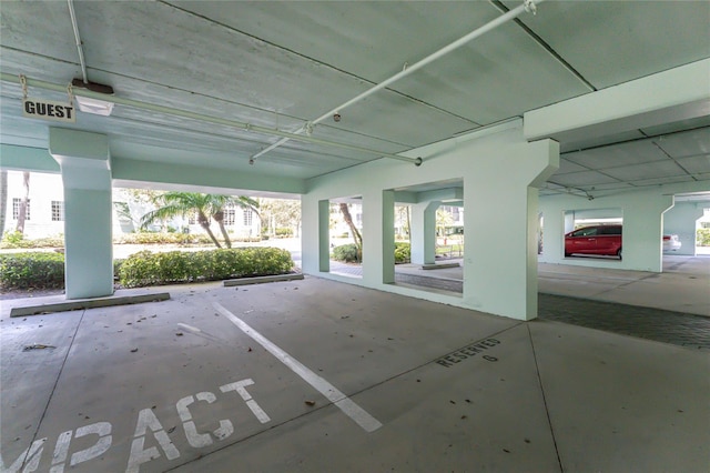 view of garage