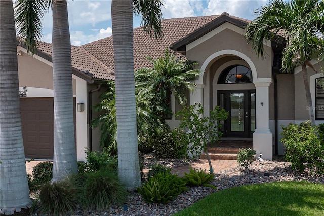 entrance to property with a garage