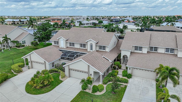 aerial view with a residential view