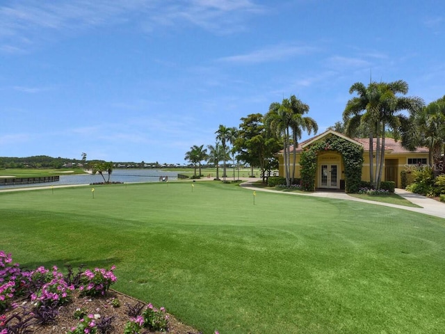 view of home's community featuring a water view