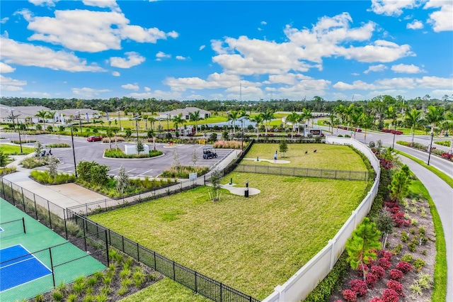 drone / aerial view with a residential view