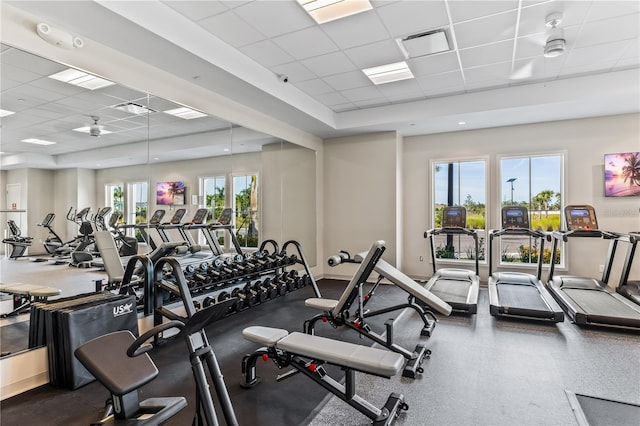 16429 Bridle Ridge St, Port Charlotte, FL 33953 - workout area featuring a drop ceiling