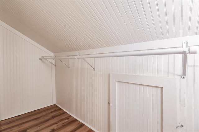 walk in closet featuring hardwood / wood-style floors