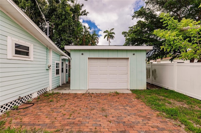 view of garage