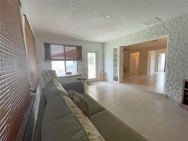 view of tiled living room