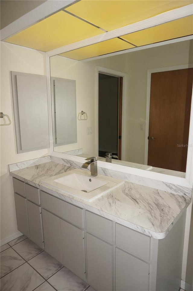 bathroom featuring vanity and tile patterned floors