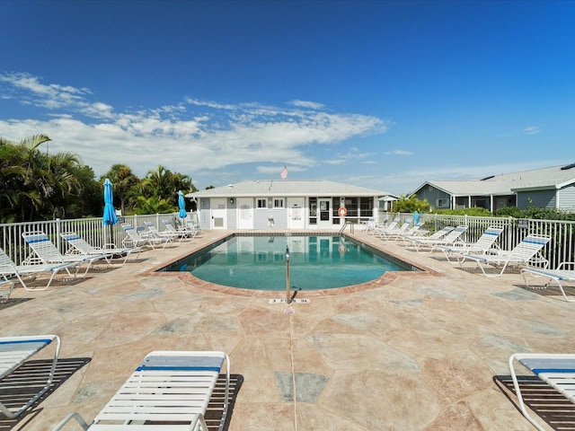 view of pool with a patio area