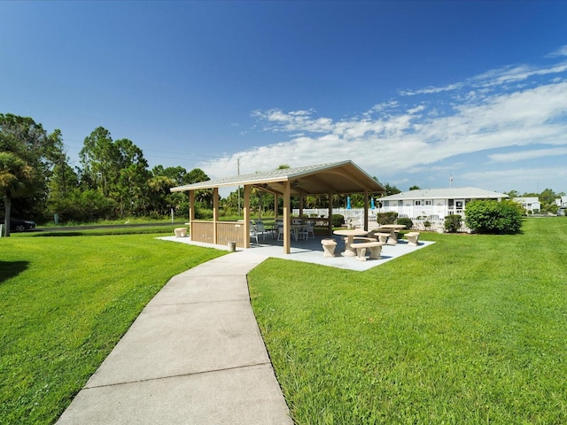 view of property's community featuring a gazebo and a yard