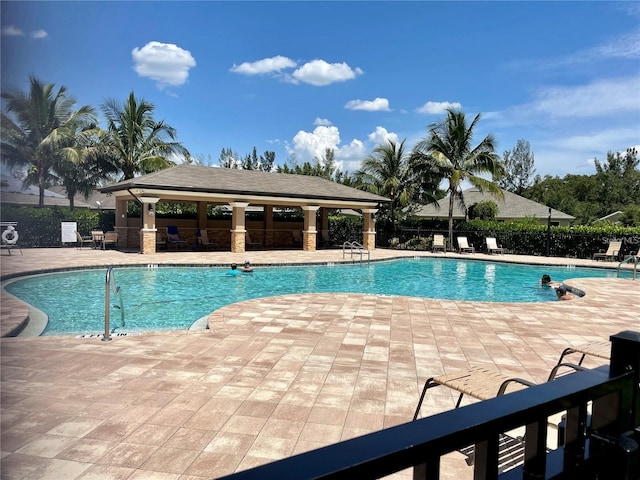 view of pool featuring a gazebo