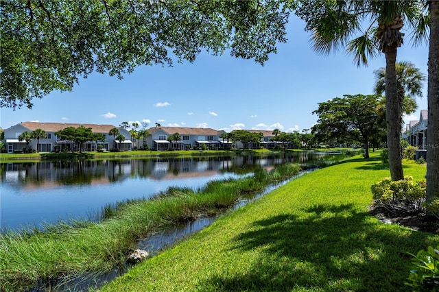 property view of water with a residential view