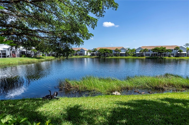 property view of water with a residential view