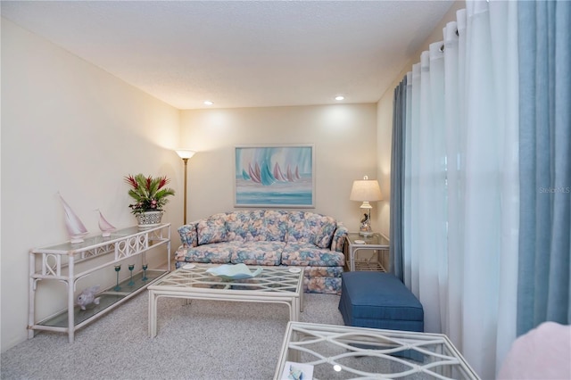 view of carpeted living area