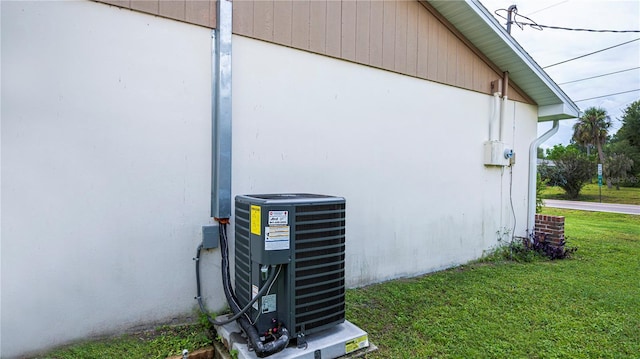 exterior details with central air condition unit