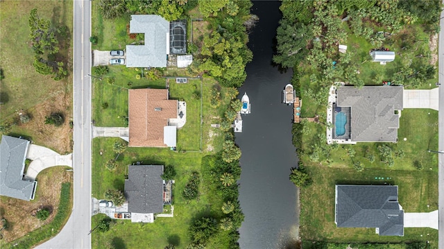 drone / aerial view with a residential view