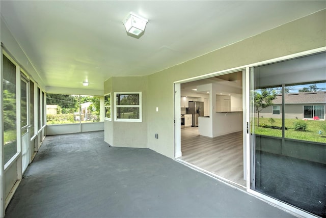 view of unfurnished sunroom