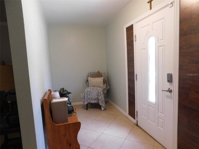 foyer with light tile patterned flooring