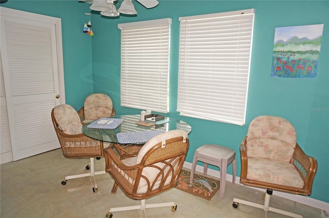 interior space with light tile patterned floors