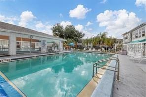 pool featuring a patio area