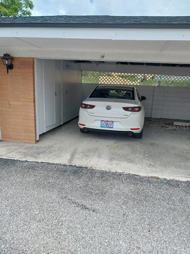 view of garage