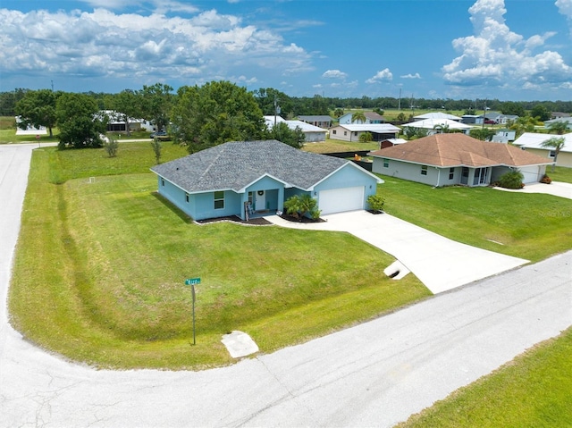 aerial view featuring a residential view