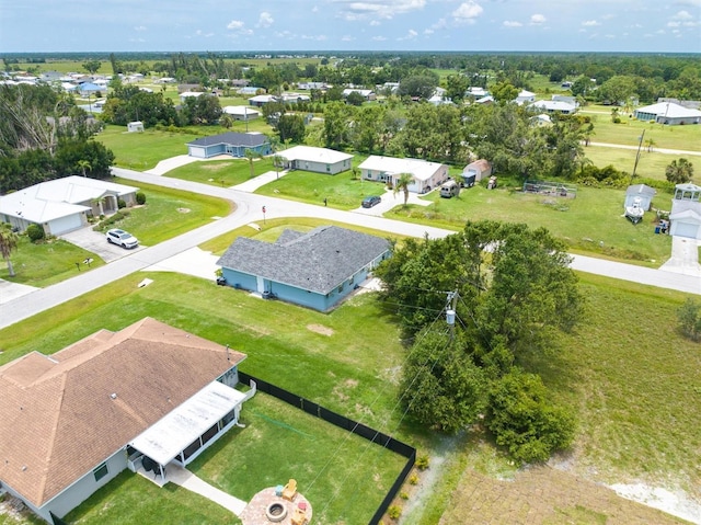 aerial view with a residential view