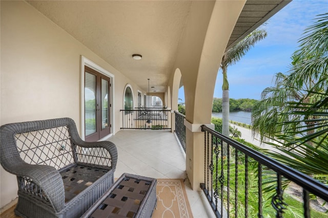 balcony with a water view