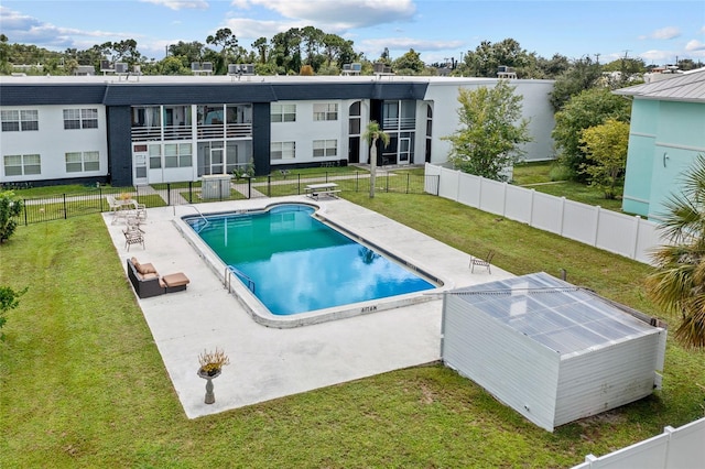 exterior space featuring a yard and a patio