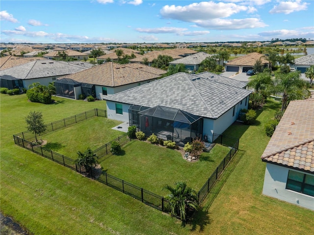 drone / aerial view with a residential view