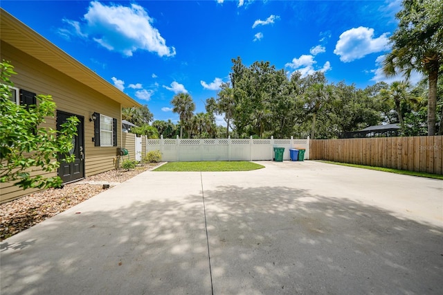 view of patio featuring a fenced backyard