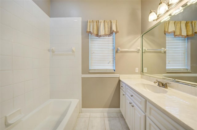 bathroom featuring tile patterned floors and vanity