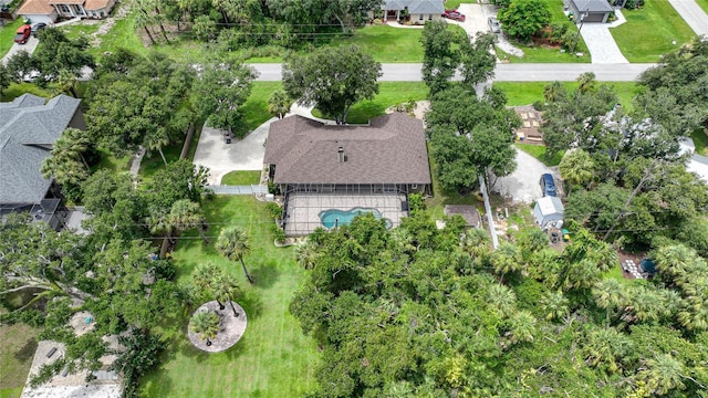 aerial view with a residential view