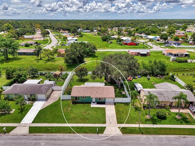 aerial view with a residential view