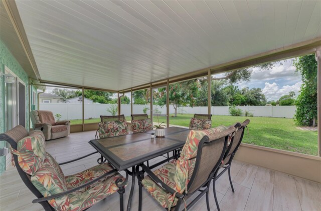 view of sunroom